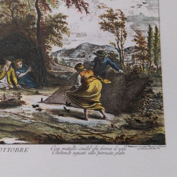 Giuseppe Zocchi vintage lithograph print Ottobre - Picture 7 of 15